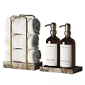 Essential Daily Washing Supplies With Soft Towels Hand Wash Lotion And Cotton Swab Holder