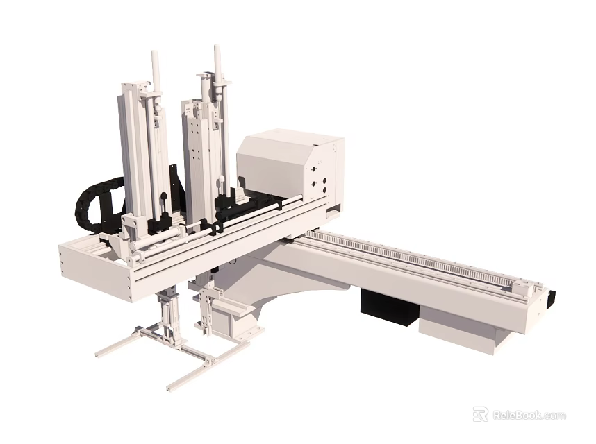 Industrial Robotic Arm With Multiple Vertical Columns And Horizontal Handling 3d model 
