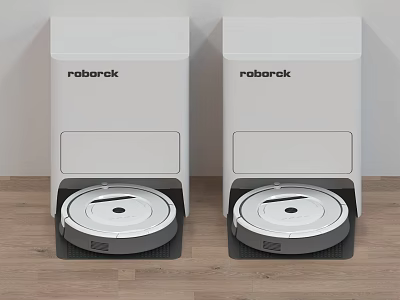 Roborock Smart Kitchen Appliances Two Robot Vacuums With Charging Docks 3d model