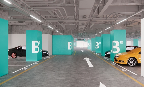 Underground Parking Modern Parking 3d model