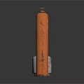 Rusted Orange Gas Cylinder And White Metal Rim Container On Black Background