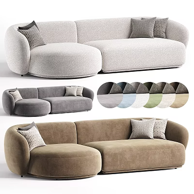 Modern Stylish Two-seater Sofa With Plush Cushions And Various Color Options For Living Room 3d model