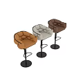 Plush White Bar Stool With Black Metal Frame And Comfortable Tufted Design