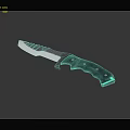 Sharp Serrated Blade Knife With Black Ergonomic Handle And Metal Rivets