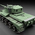 Detailed Green Military Tank Featuring Armored Turret Cannon Tracks And Exterior