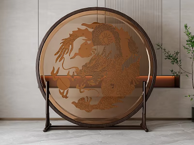 Longtu screen partition ornaments 3d model
