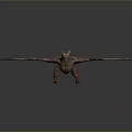 Flying Dragon Model With Brown Yellow Scales Extended Wings And Detailed Tail