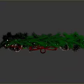 Christmas Wreath Holiday Decoration With Red Bow Pine Cones Green Foliage And Lights