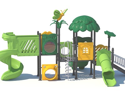 Customized paradise development paradise amusement park children's paradise playground combination function slide amusement sketch 3d model