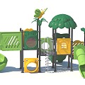 Customized paradise development paradise amusement park children's paradise playground combination function slide amusement sketch 3d model