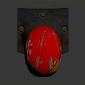 Detailed Damaged Iron Man Helmet With Red And Gold Design On Brown Base Gray Background