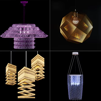 Post-modern special-shaped chandelier 3d model