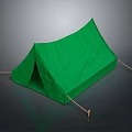 Green Canvas Camping Tent For Outdoor Activities With Rope Fasteners