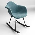 Modern Teal Velvet Rocking Chair With Black Metal Legs Comfortable Stylish Seating For Living Room