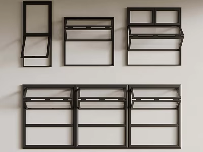Modern Black Floating Wall Shelves For Home Storage And Decoration 3d model