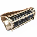 Jewelry Accessory With Combination Lock Brown Leather Strap Black Number Dials And Golden Metal Parts