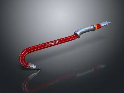 Modern Red And Silver Curved Lighting Combination With Metallic Accents For Home Interior 3d model