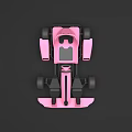 Colorful Go Karts In Various Hues Lined Up Against Black Background