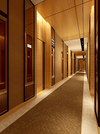 Modern Hotel Aisle Kunlun Hotel Aisle 3d model