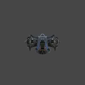 Futuristic Fighter Jet With Sleek Design Blue Black Color And Red Glowing Accents