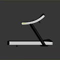 Modern Treadmill With Digital Display Screen Black Frame Yellow Accents And Running Belt