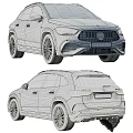 Red Mercedes SUV 3D Model V-Ray Render With Front Rear Views And UK License Plate