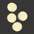 Gold Jewelry Stacked Piles With Shiny Reflective Surface On Dark Background
