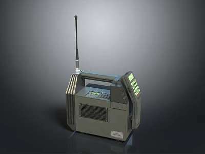 Portable Gray Weapon Control Unit With Antenna And Display Screen 3d model