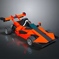 Lego Orange And Black Race Car With Rear Wing Cockpit And Wheels