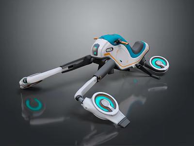 Futuristic Space Exploration Vehicle With Blue White Design And Advanced Planetary Mobility For Cosmic Missions 3d model