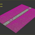 Outdoor Paved Ground With Central Green Grass Strip And Textured Patterned Tiles