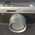 LUMIX Retro Digital Camera With Large Lens Silver Black Body And Control Buttons