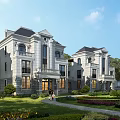 European Style Detached Villa with Classic Exterior Design Lush Garden and Balconies