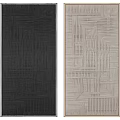 Abstract Painting With Geometric Lines And Layered Texture In Black And White Tones