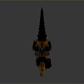 Mechanical Raptor Dinosaur Character with Orange Black Body Mechanical Backpack and Leg Armor