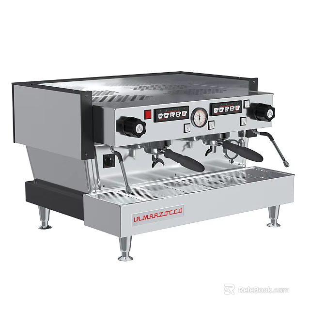 Professional La Marzocco Commercial Espresso Machine Stainless Steel Dual Group Head Kitchen Appliance 3d model 