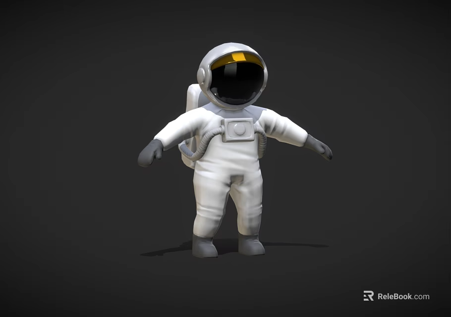 Game Movie Character Astronaut 3D Model in White Spacesuit with Helmet and Backpack Standing Pose 3d model 