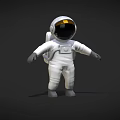 Game Movie Character Astronaut 3D Model in White Spacesuit with Helmet and Backpack Standing Pose