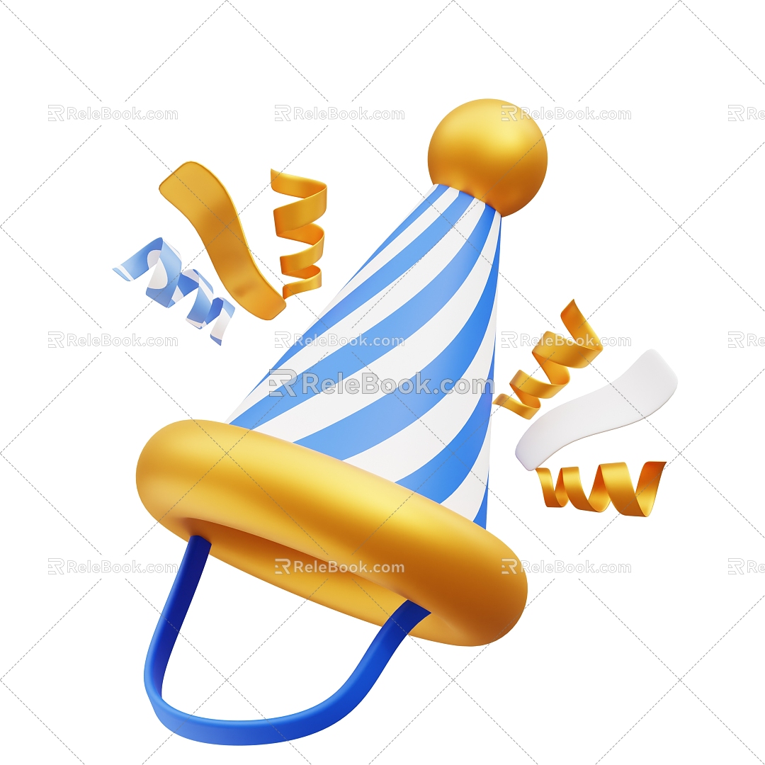 Modern Hat Party Hat Party Hat Cartoon Hat 3d model