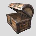 Vintage Wooden Chest Open Lid with Spacious Interior Metal Hardware and Leather Straps
