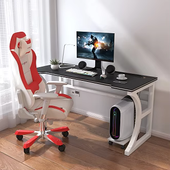 Modern E-sports Table and Chair Computer Desk 3d model