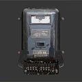Old Electricity Meter with Metal Casing Display Screen and Wiring Terminals 3d model
