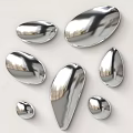 Shiny Silver Metallic Wall Hanging Ornaments with Various Shapes for Home Decor