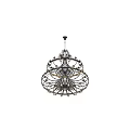 Ornate Multi Tiered Iron Chandelier With Gold Accents And Candle Style Lights