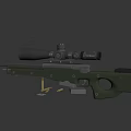 High Precision Tactical Rifle With Green Stock Black Scope Magazine And Bullets