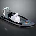 Black And Gray Seafarer Inflatable Boat With Transparent Windshield Seats And Control Panel