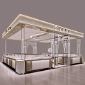 Elegant Modern Jewelry Store Interior With Glass Display Cases And Lighting