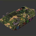 Military Tank With Camouflage Pattern Red Star Emblem Turret And Tracks Design