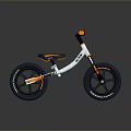 Kids White and Orange Balance Bike with Black Tires and Kiddy Bike Design
