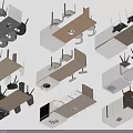 Modern Dining Table Set With Wooden Tabletop Metal Legs Matching Chairs And Storage Cabinets